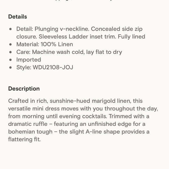 Faherty Women's Ellis Dress - Jojoba Linen - Picture 6 of 9